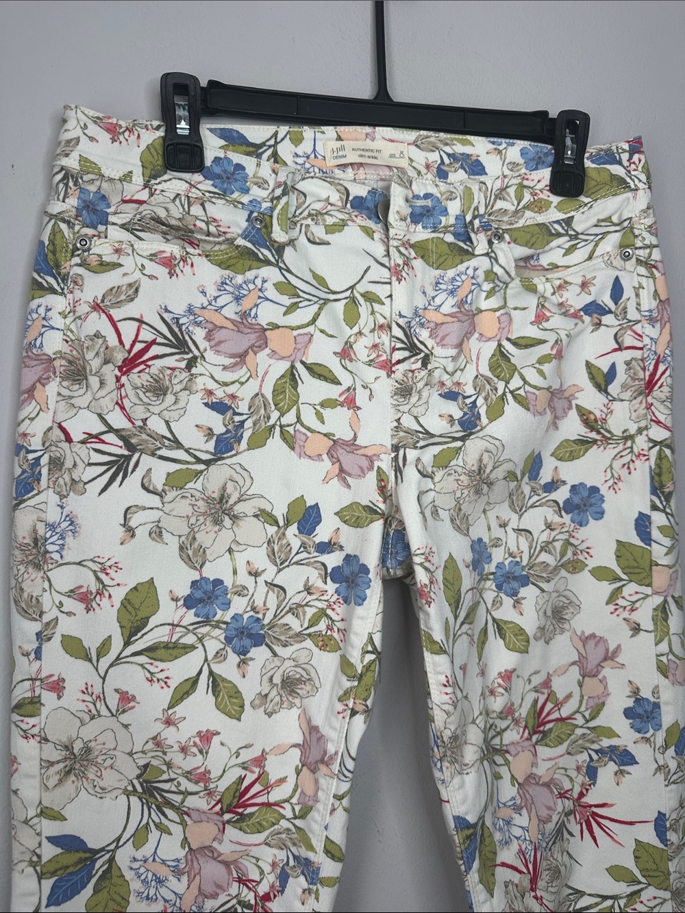 Floral Skinny Women’s Jeans - White Multi - Picture 4 of 8